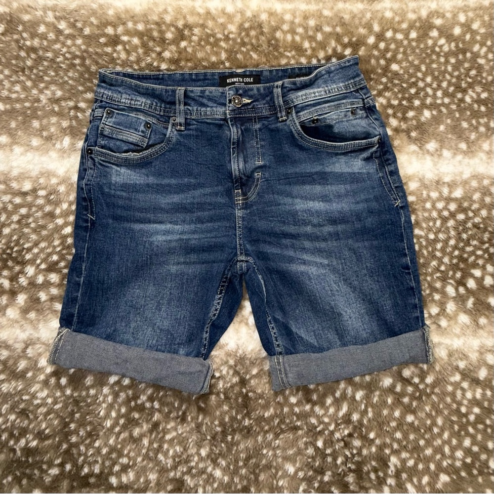 Mens Kenneth Cole Blue Denim Shorts